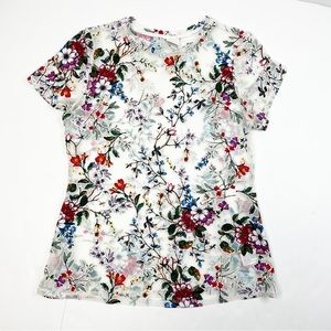 5/$25 Sheer Floral Velvet Appliqué Top